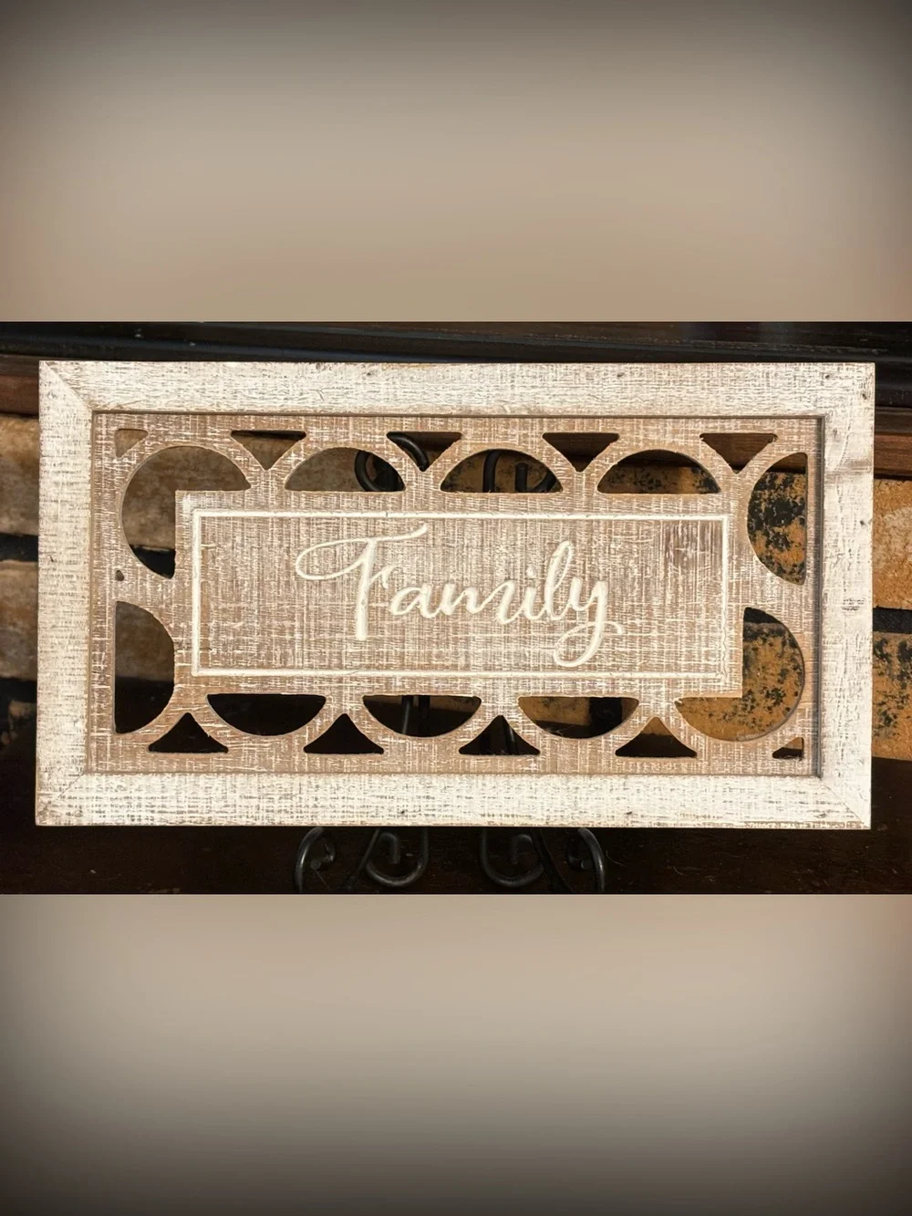 Rustic White 'Family' Cutout Wooden Wall Decor